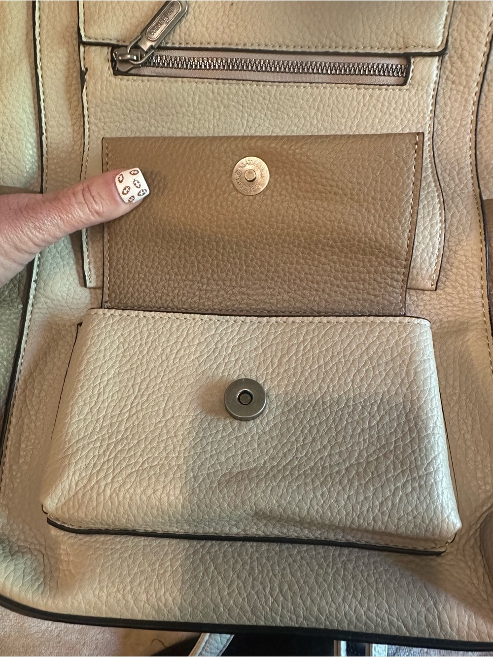 Wrangler Two-Tone Beige and Taupe Backpack Tote - Picture 9 of 9